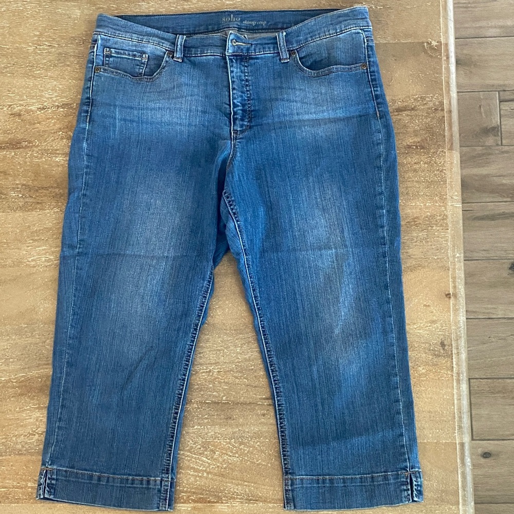 Skinny Crop Blue Denim Jeans